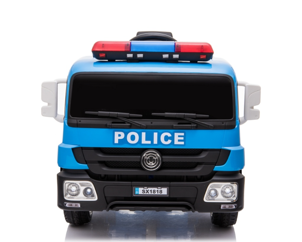Kinder Elektro-LKW Polizei 12V – Blaues Polizeiauto mit Sirene