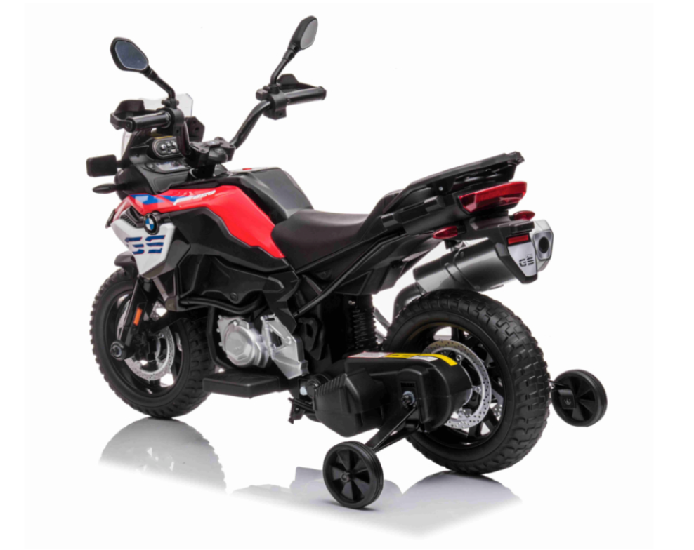 BMW F850 GS Kinder Elektromotorrad 12V – Kindermotorrad mit EVA-Reifen, Stützrädern, Musik & Licht