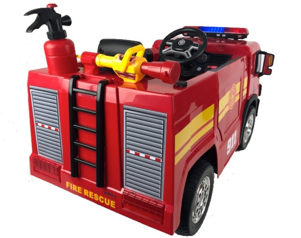 Kinder Elektroauto Feuerwehr 12V – Mit Wasserspritze & Sirene
