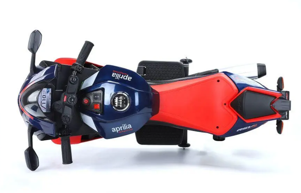 Aprilia Kindermotorrad 24V – Brushless Motor (20 km/h) – Elektro-Motorrad mit Ledersitz & EVA-Reifen