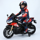 Aprilia Kindermotorrad 24V – Brushless Motor (20 km/h) – Elektro-Motorrad mit Ledersitz & EVA-Reifen