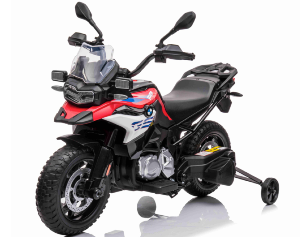 BMW F850 GS Kinder Elektromotorrad 12V – Kindermotorrad mit EVA-Reifen, Stützrädern, Musik & Licht
