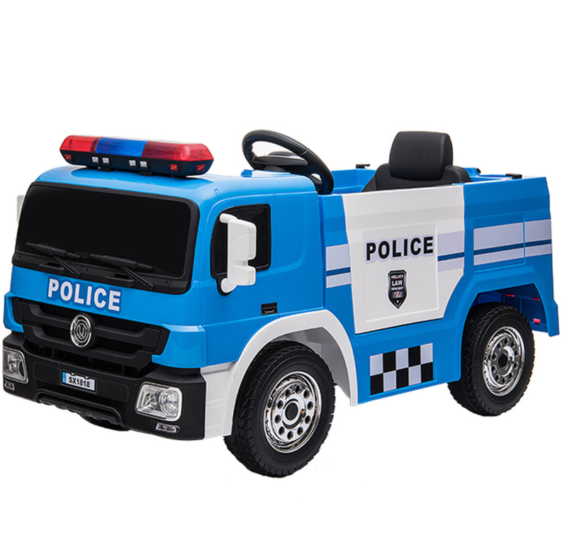 Kinder Elektro-LKW Polizei 12V – Blaues Polizeiauto mit Sirene