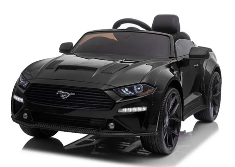 Drift-Edition: Elektro Kinderauto Ford Mustang lizenziert - 24V, Leder, 2.4Ghz Fernsteuerung - Schwarz