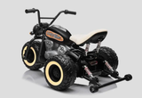 24V Kinder Elektro-Motorrad Trike – 2x800W Brushless Power | MP3 & LED | Ledersitz - schwarz
