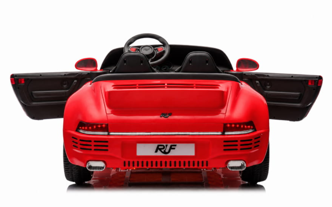 24V Kinder-Elektroauto Porsche RUF (Lizenziert) – Brushless Engine, 2-Sitzer, Ledersitz, EVA-Reifen & RC