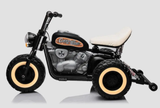24V Kinder Elektro-Motorrad Trike – 2x800W Brushless Power | MP3 & LED | Ledersitz - schwarz