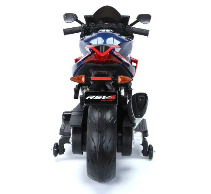 Aprilia Kindermotorrad 24V – Brushless Motor (20 km/h) – Elektro-Motorrad mit Ledersitz & EVA-Reifen