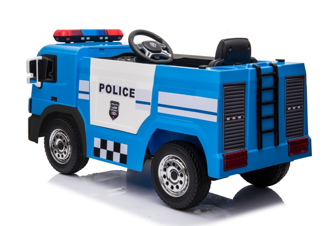 Kinder Elektro-LKW Polizei 12V – Blaues Polizeiauto mit Sirene