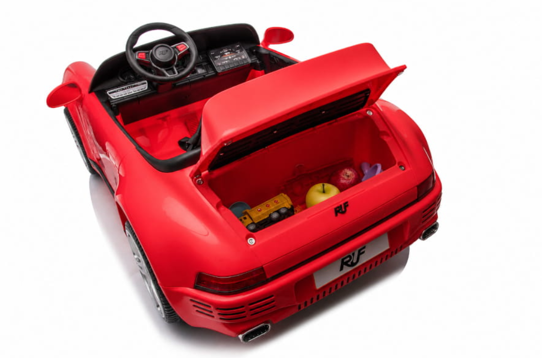 24V Kinder-Elektroauto Porsche RUF (Lizenziert) – Brushless Engine, 2-Sitzer, Ledersitz, EVA-Reifen & RC