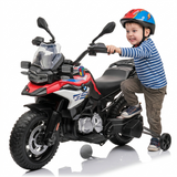 BMW F850 GS Kinder Elektromotorrad 12V – Kindermotorrad mit EVA-Reifen, Stützrädern, Musik & Licht