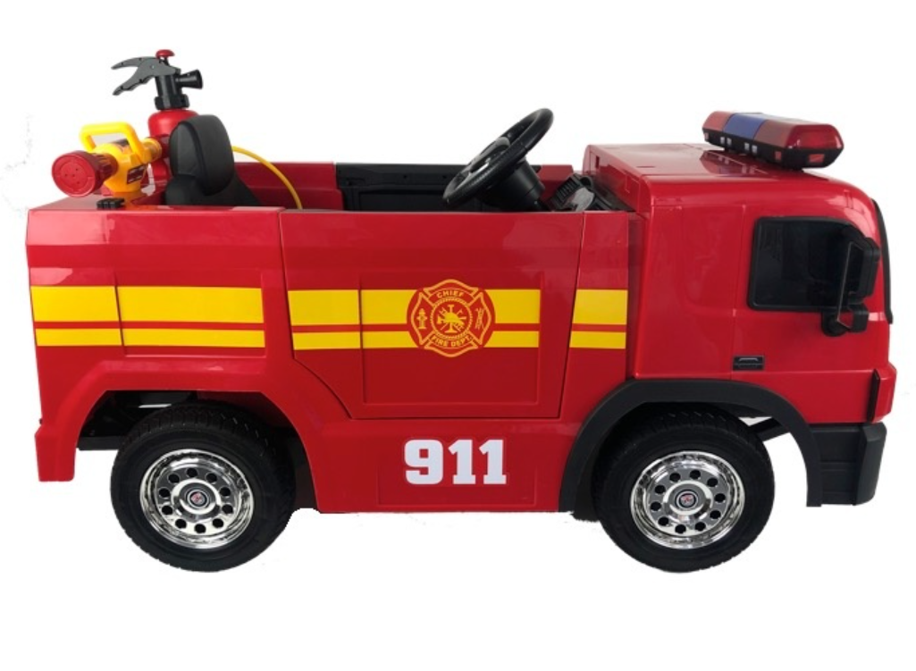 Kinder Elektroauto Feuerwehr 12V – Mit Wasserspritze & Sirene