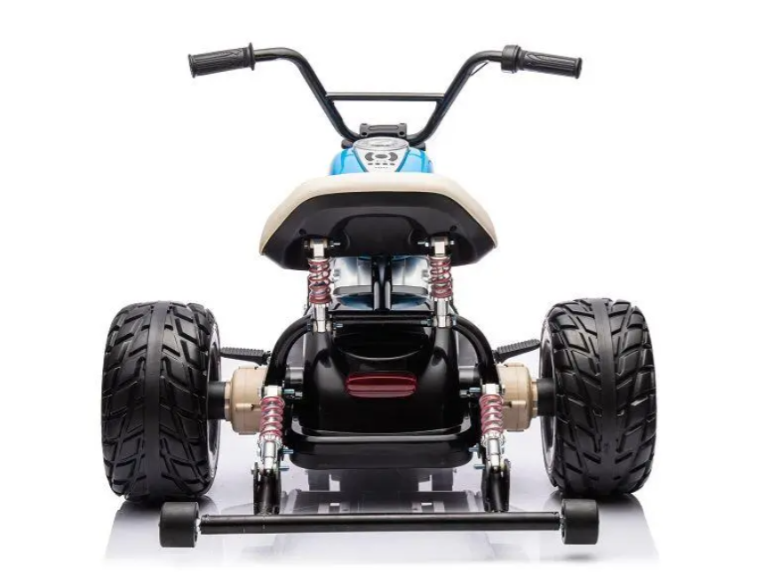 24V Kinder Elektro-Motorrad Trike – 2x800W Brushless Power | MP3 & LED | Ledersitz - schwarz