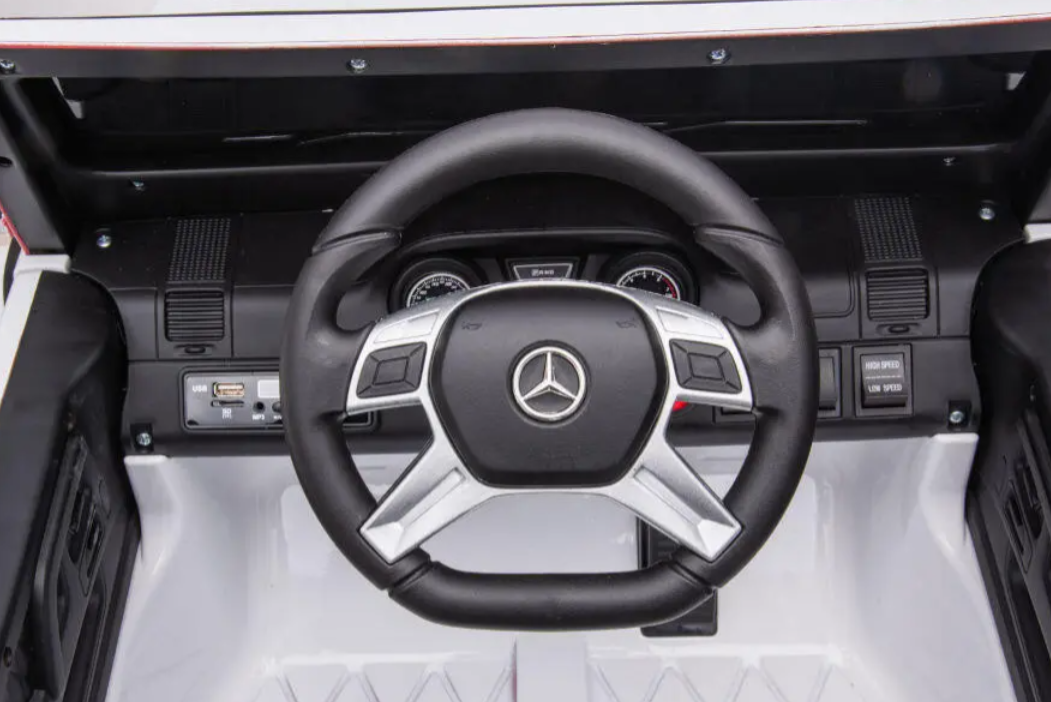 Kinder Elektroauto Mercedes G63 AMG 6x6 lizenziert - EVA+Leder+LED, 4 Motoren