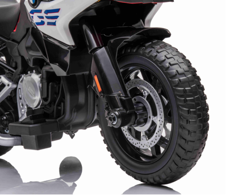 BMW F850 GS Kinder Elektromotorrad 12V – Kindermotorrad mit EVA-Reifen, Stützrädern, Musik & Licht