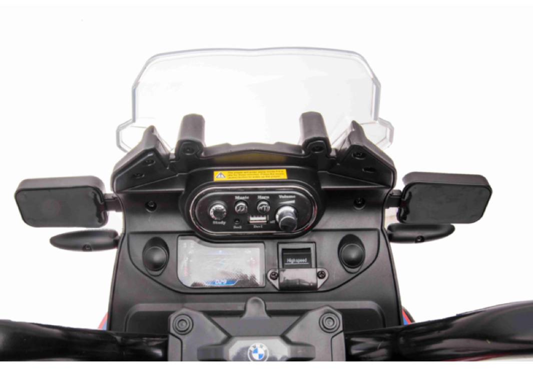 BMW F850 GS Kinder Elektromotorrad 12V – Kindermotorrad mit EVA-Reifen, Stützrädern, Musik & Licht
