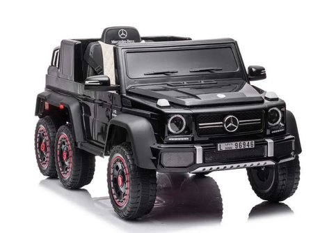 Kinder Elektroauto Mercedes G63 AMG 6x6 lizenziert - EVA+Leder+LED, 4 Motoren