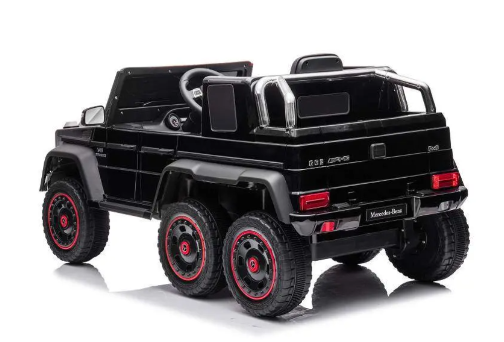 Kinder Elektroauto Mercedes G63 AMG 6x6 lizenziert - EVA+Leder+LED, 4 Motoren